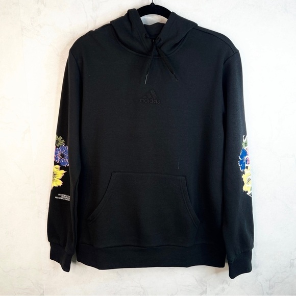 adidas Tops - [Adidas] Classic Black Floral Hoodie